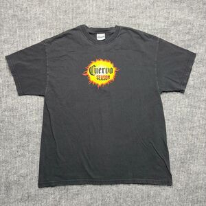 Jose Cuervo T-Shirt Mens XL Black Cuervo Season 2006 Y2K Retro Faded Tee Tequila